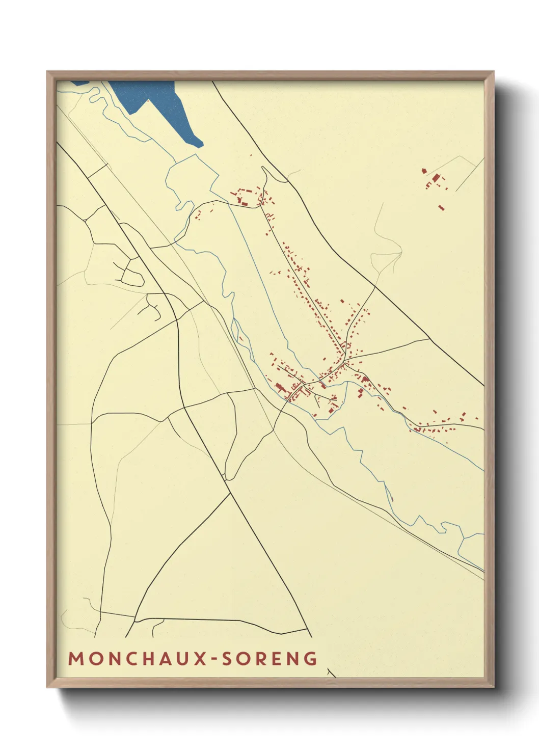 Une affiche de carte sur Monchaux-Soreng