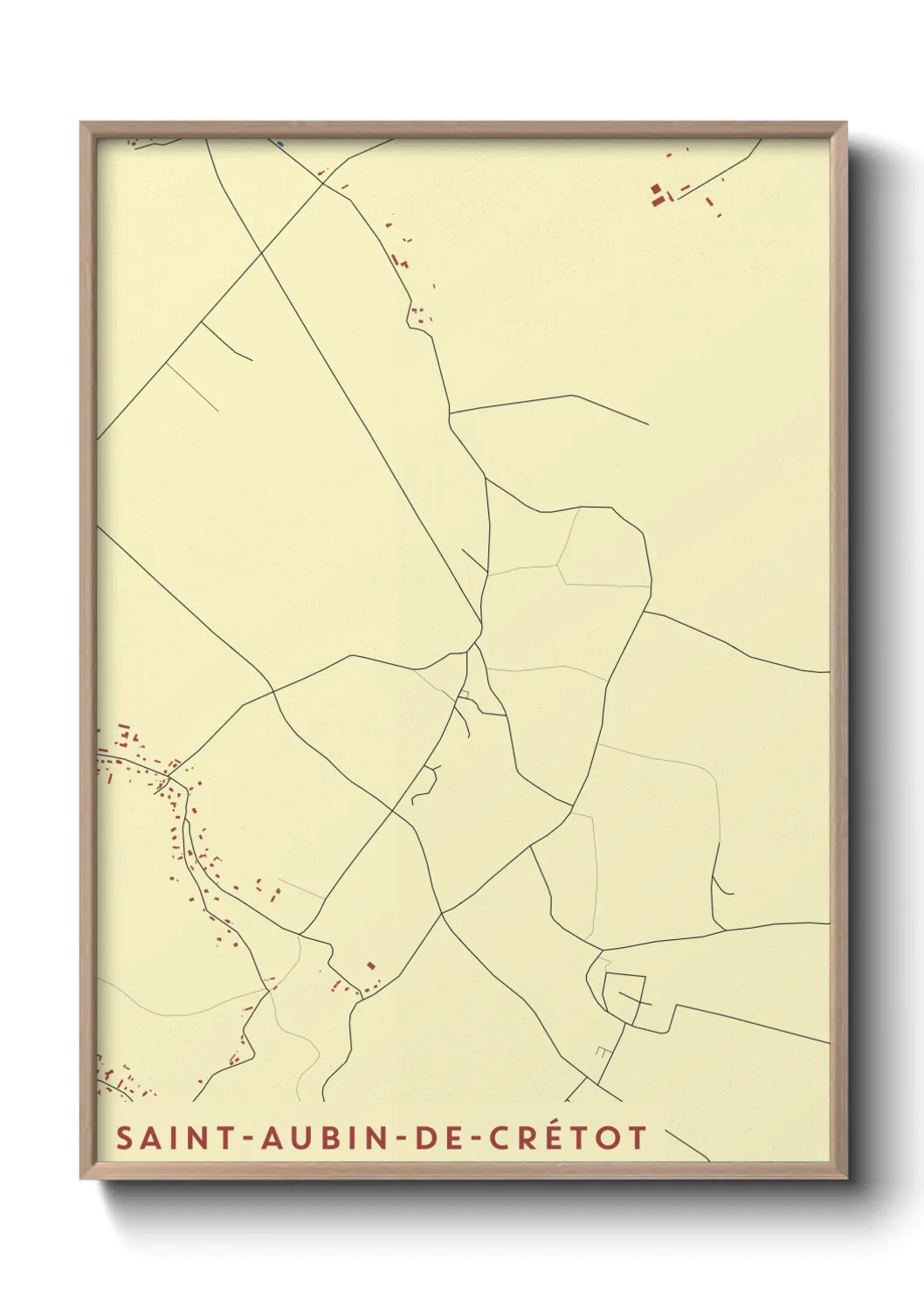 Une affiche de carte sur Saint-Aubin-de-Crétot