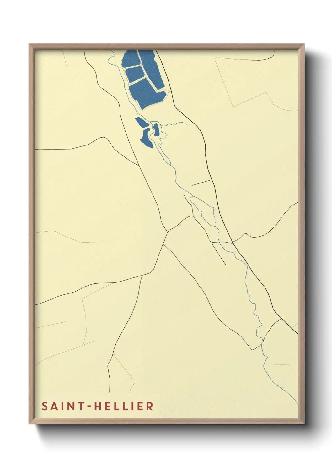 Une affiche de carte sur Saint-Hellier