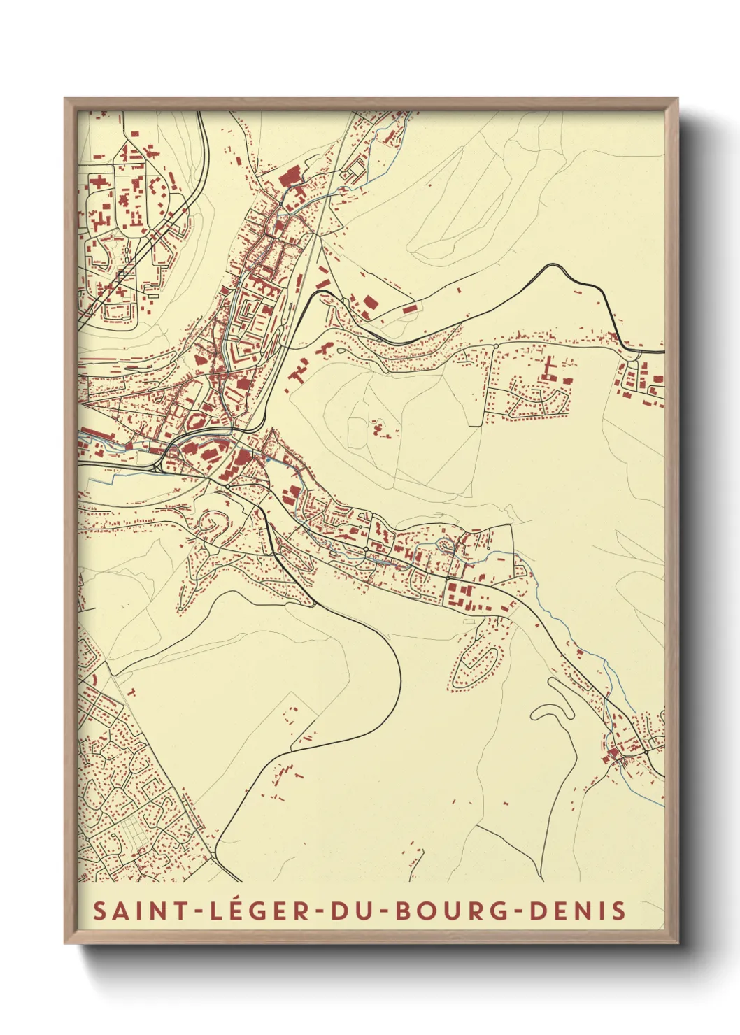 Une affiche de carte sur Saint-Léger-du-Bourg-Denis