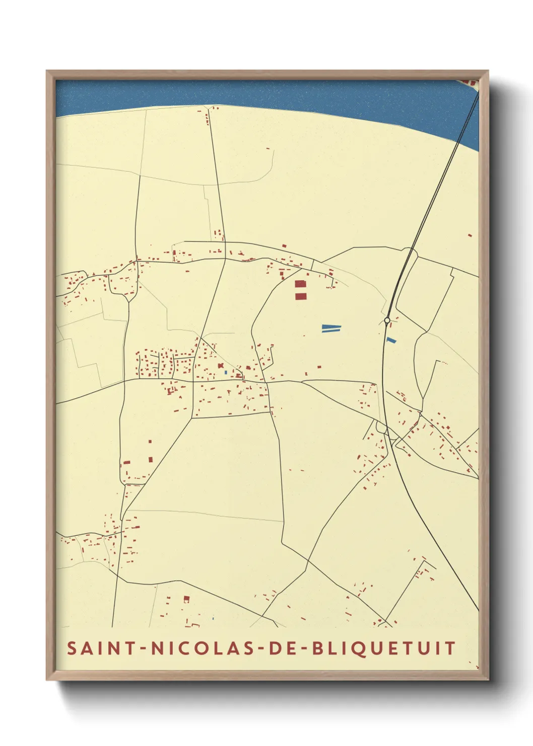 Un poster carteSaint-Nicolas-de-Bliquetuit