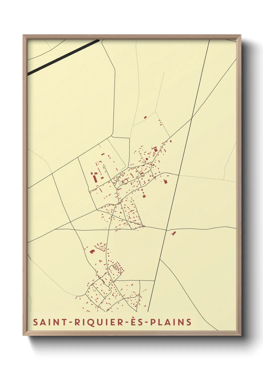 Une affiche de carte sur Saint-Riquier-ès-Plains