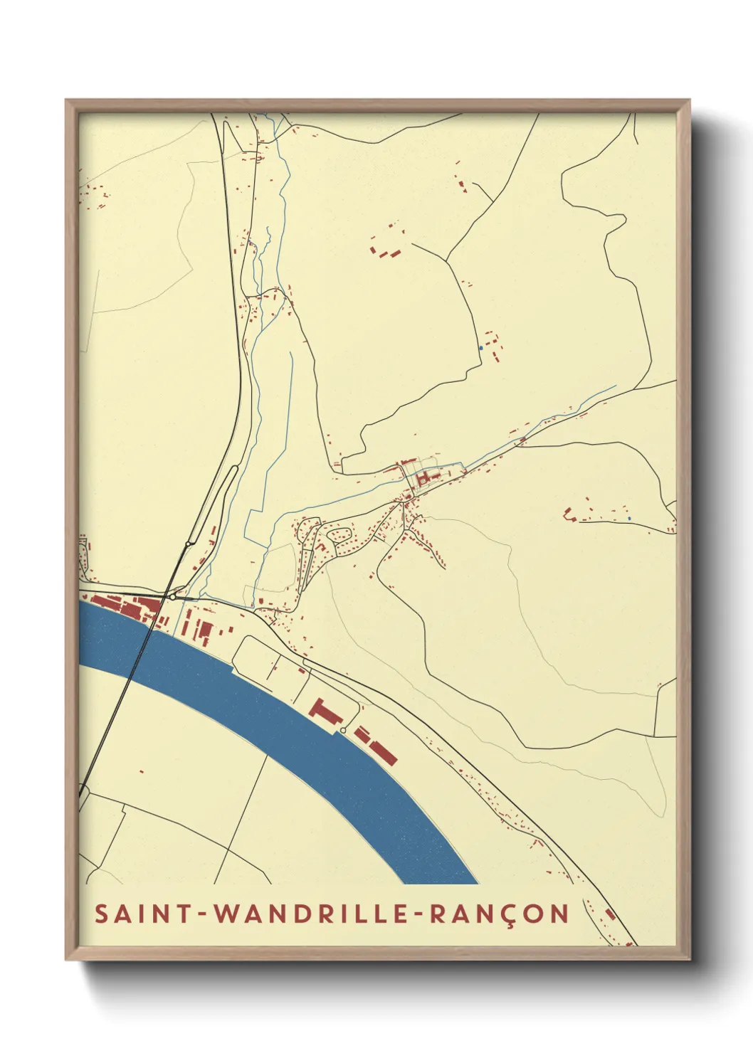 Une affiche de carte sur Saint-Wandrille-Rançon