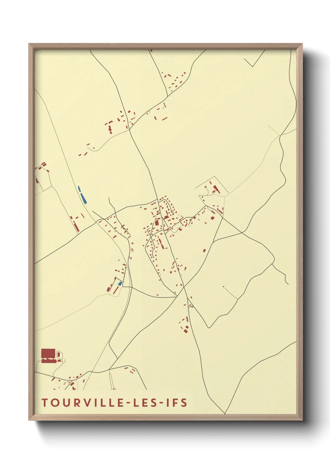 Une affiche de carte sur Tourville-les-Ifs