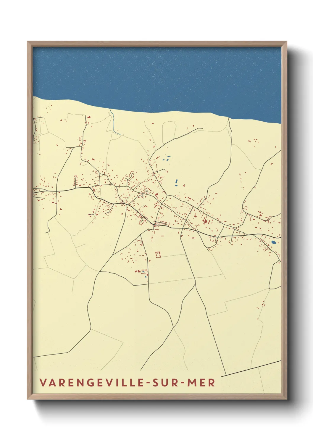 Une affiche de carte sur Varengeville-sur-Mer