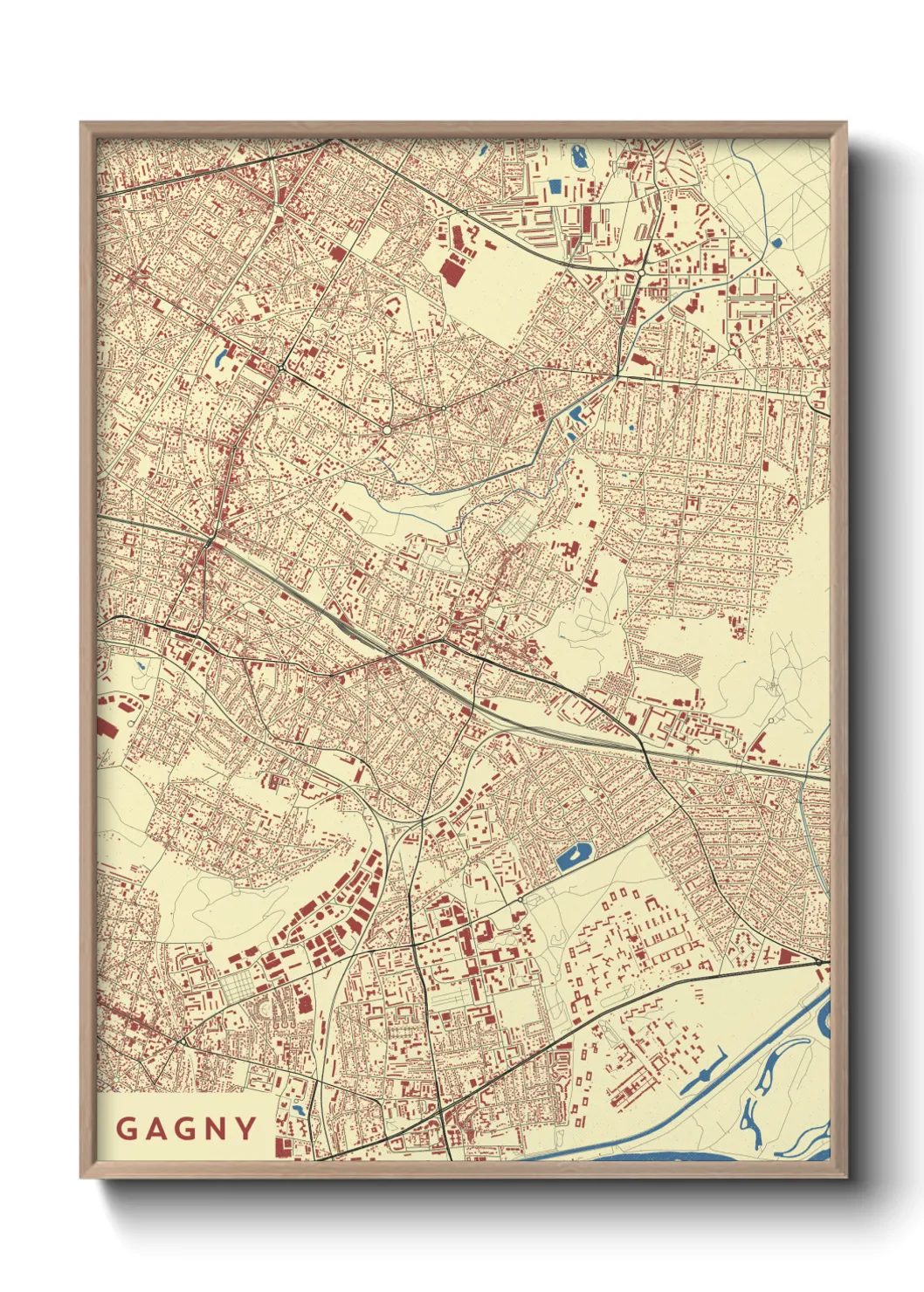 Une affiche de carte sur Gagny