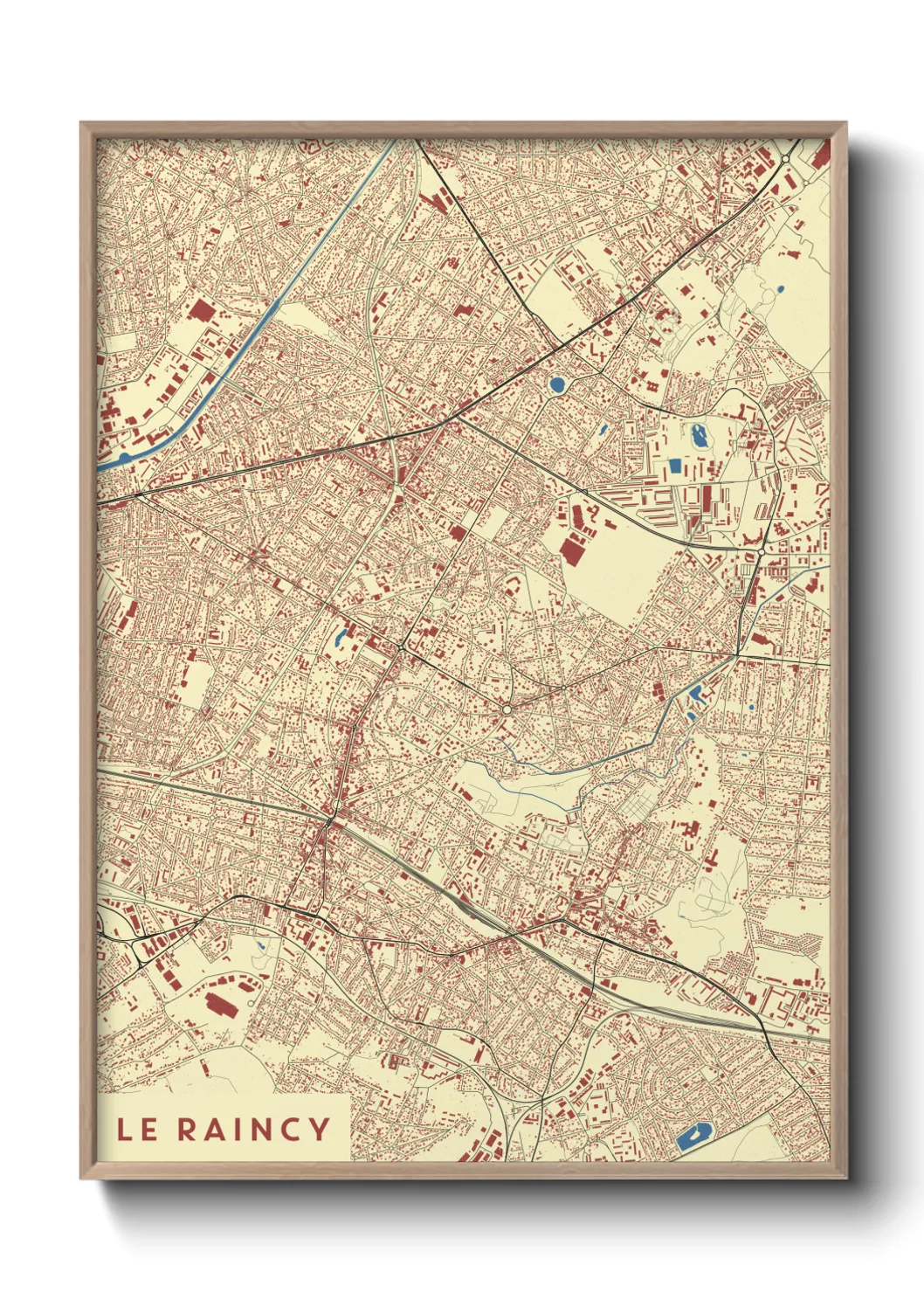 Une affiche de carte sur Le Raincy