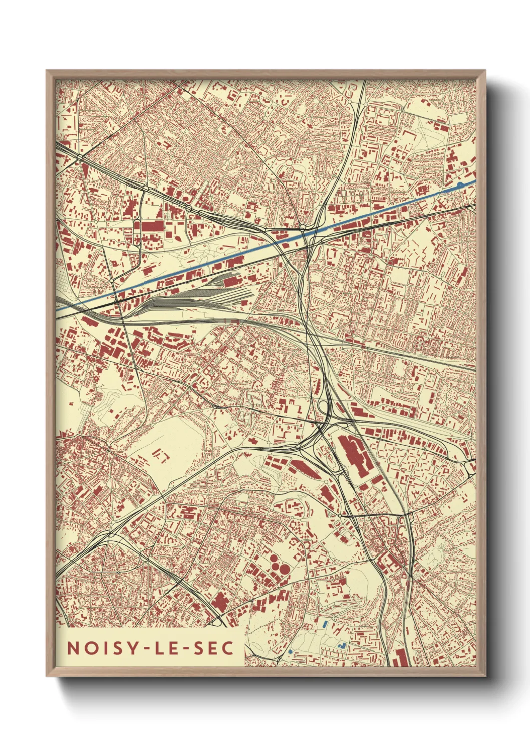 Une affiche de carte sur Noisy-le-Sec