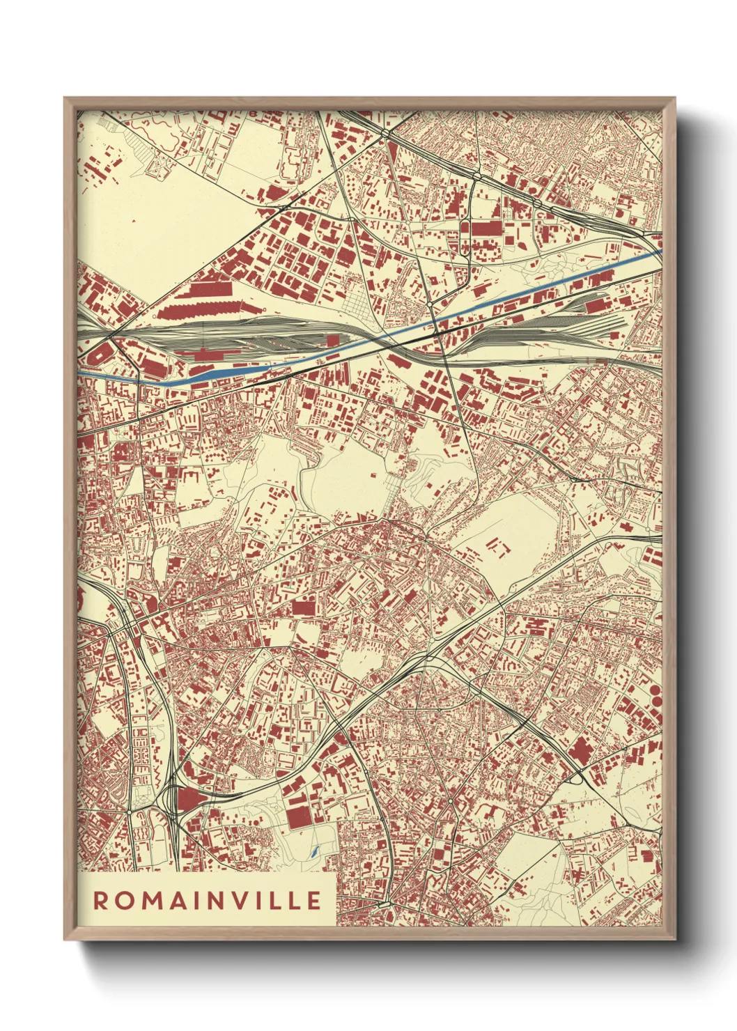 Une affiche de carte sur Romainville