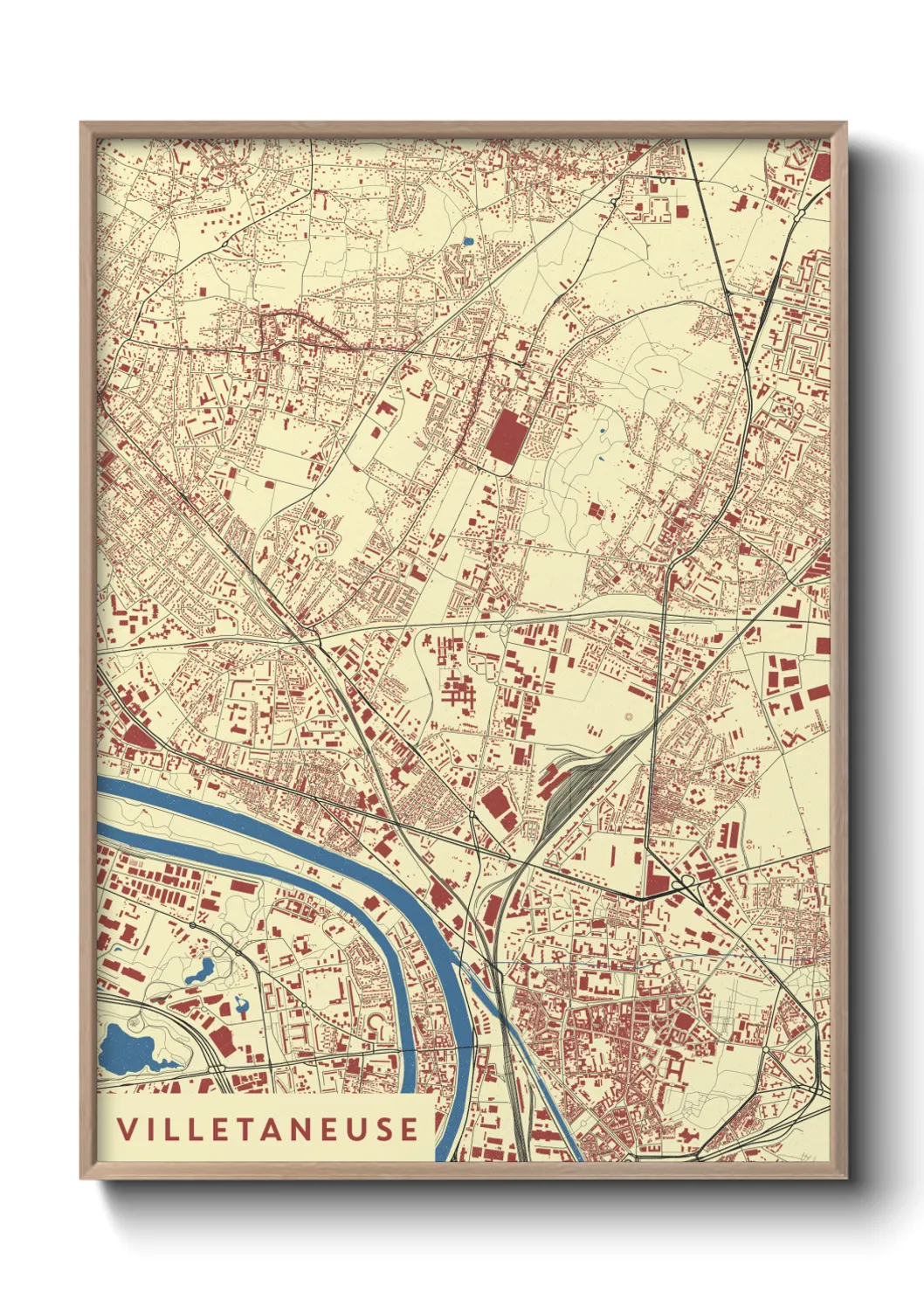 Une affiche de carte sur Villetaneuse