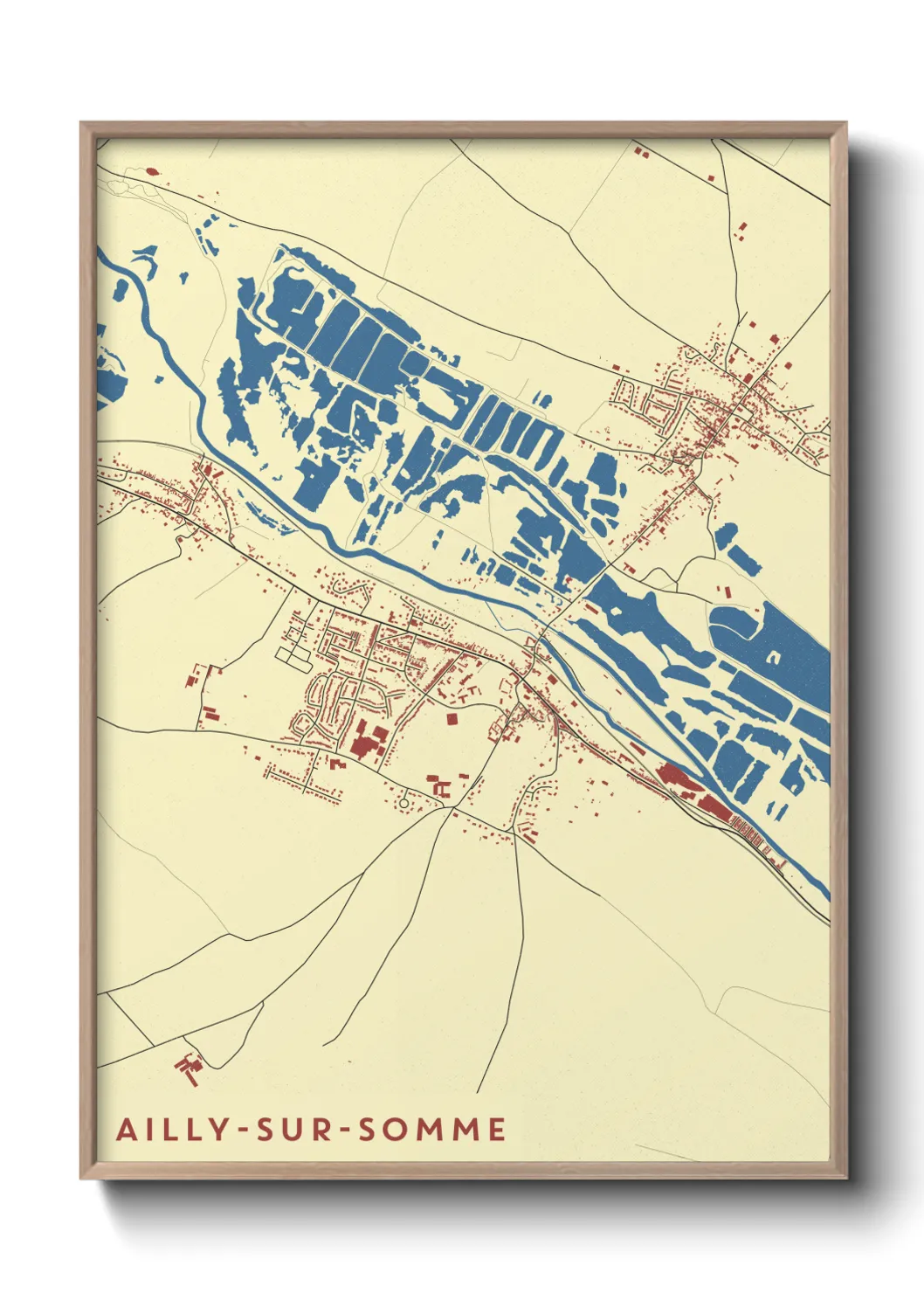 Une affiche de carte sur Ailly-sur-Somme