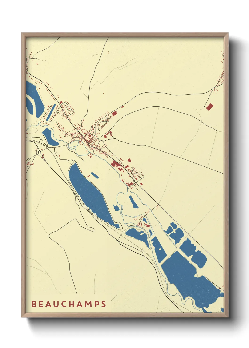 Une affiche de carte sur Beauchamps