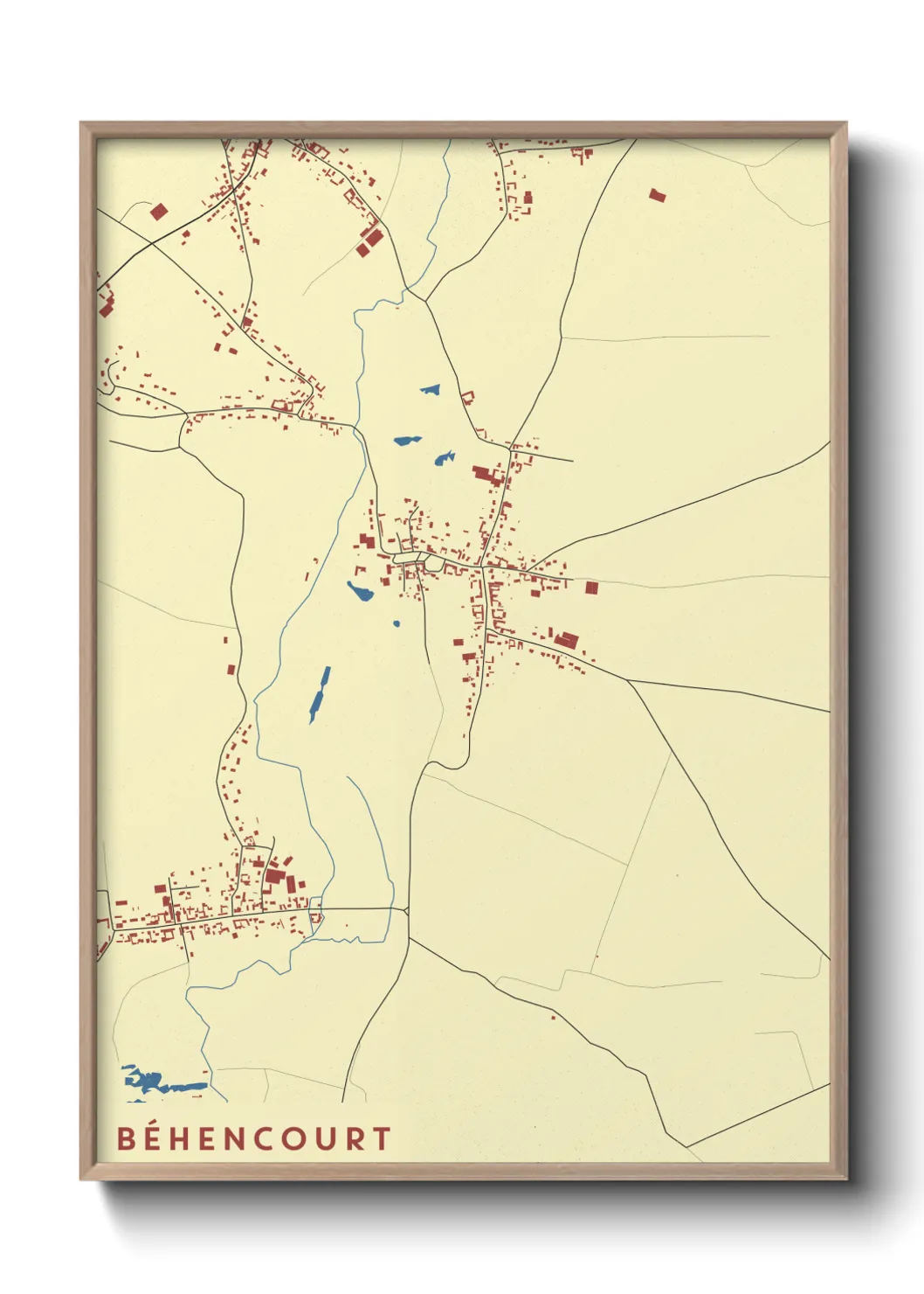Une affiche de carte sur Béhencourt