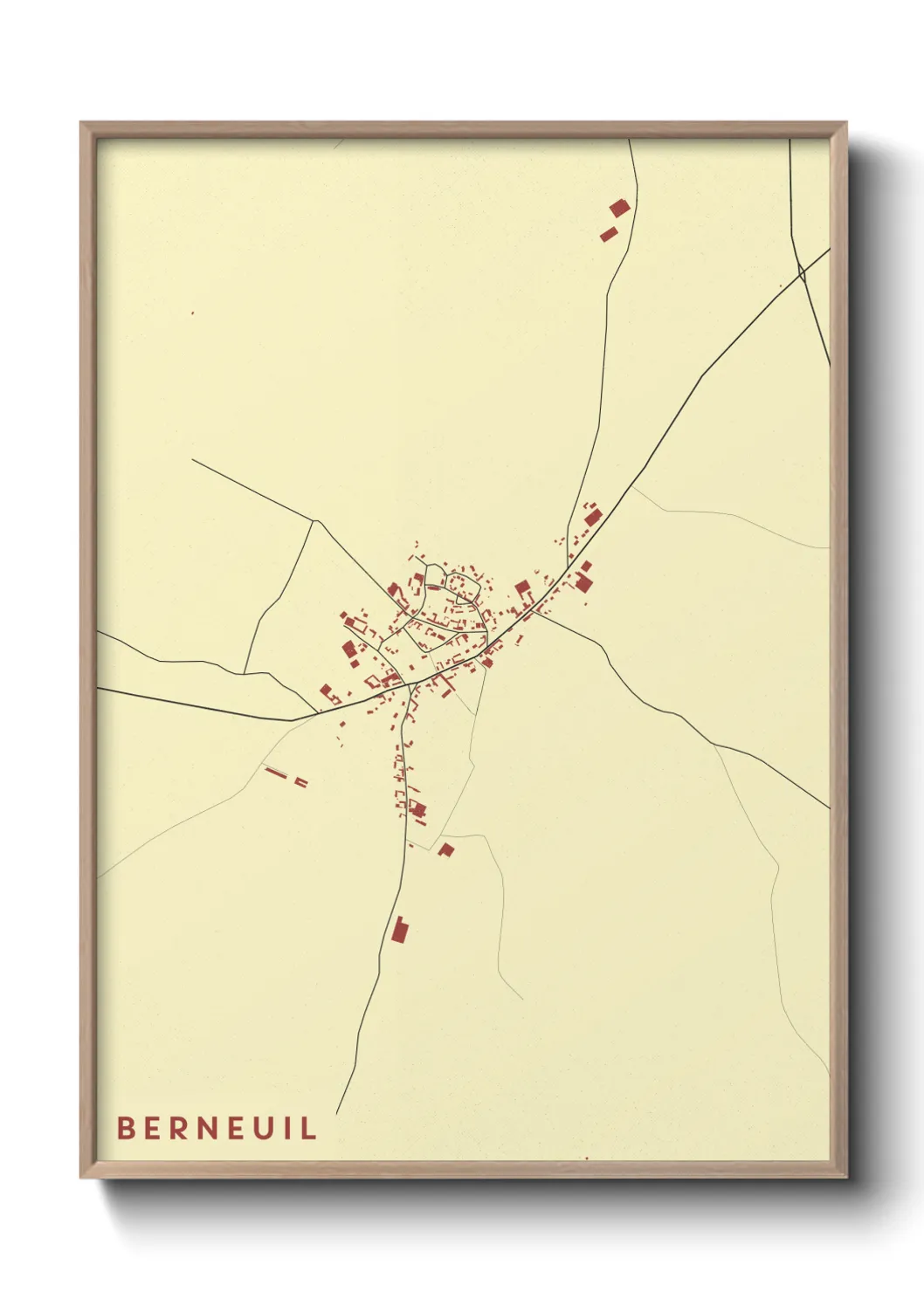 Une affiche de carte sur Berneuil