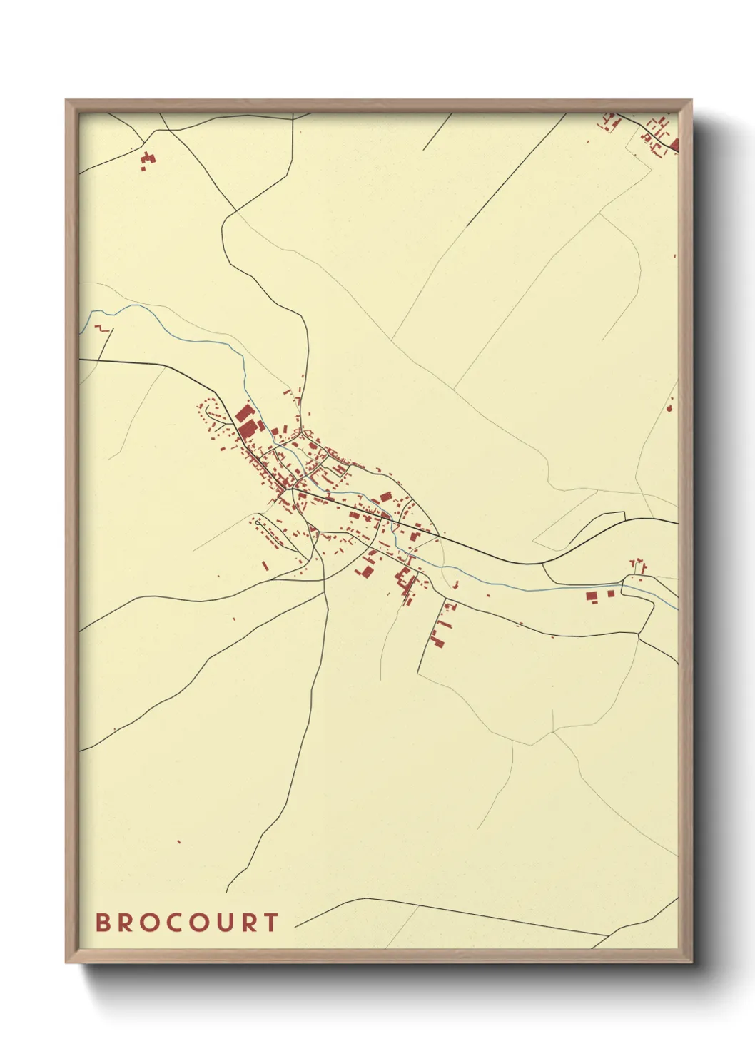 Une affiche de carte sur Brocourt