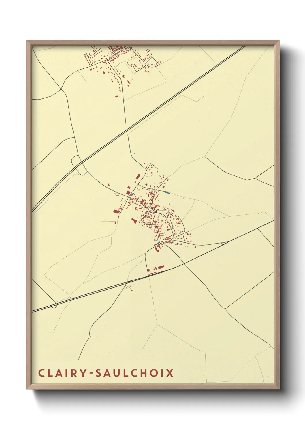 Une affiche de carte sur Clairy-Saulchoix