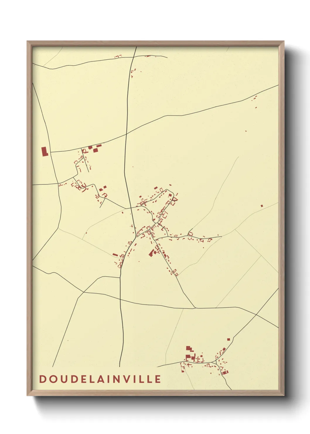 Une affiche de carte sur Doudelainville