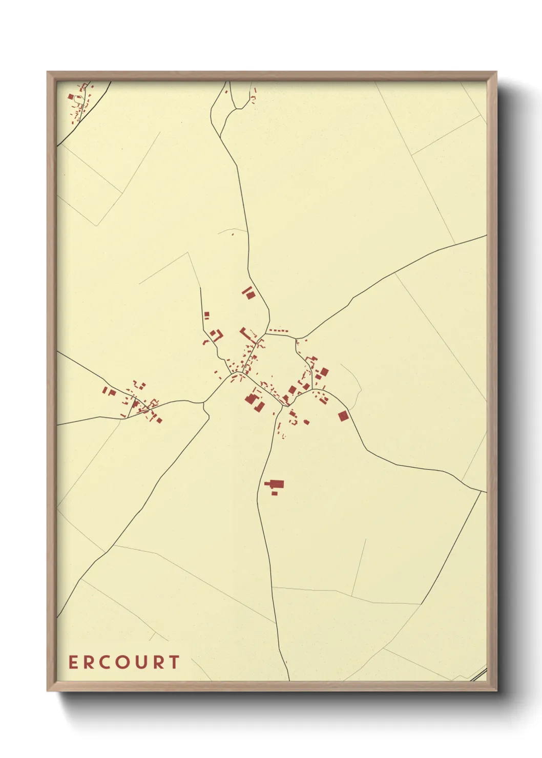 Une affiche de carte sur Ercourt