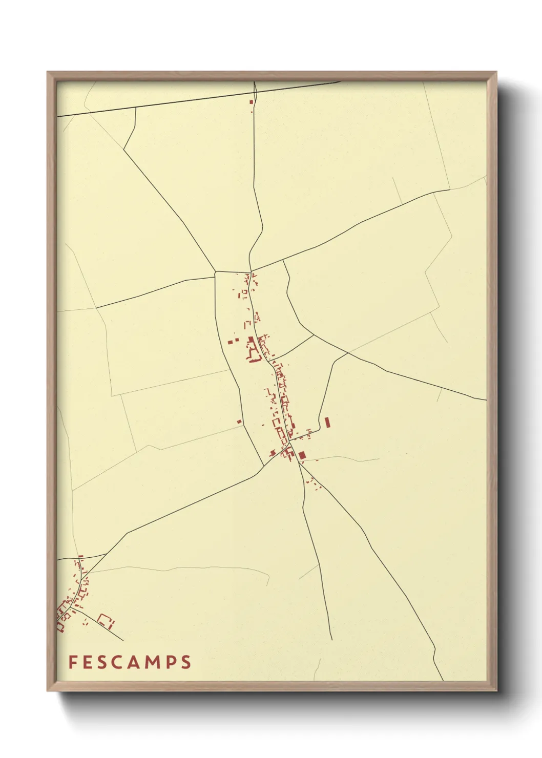 Une affiche de carte sur Fescamps