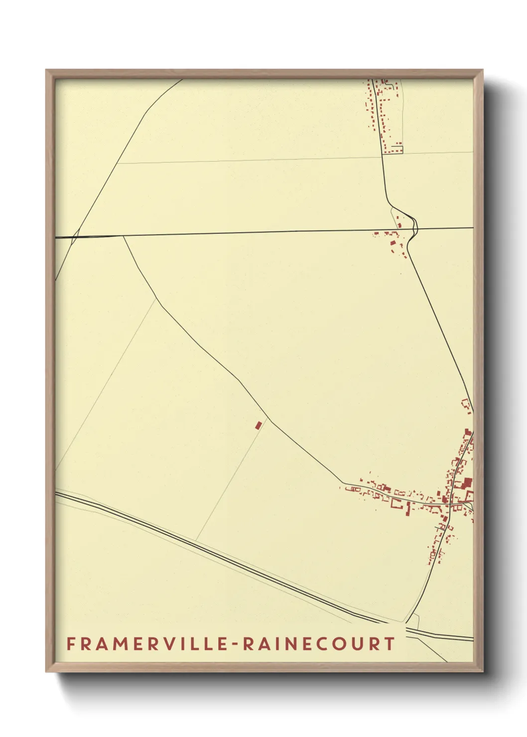 Une affiche de carte sur Framerville-Rainecourt