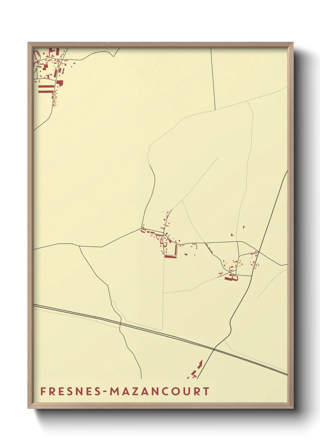Une affiche de carte sur Fresnes-Mazancourt