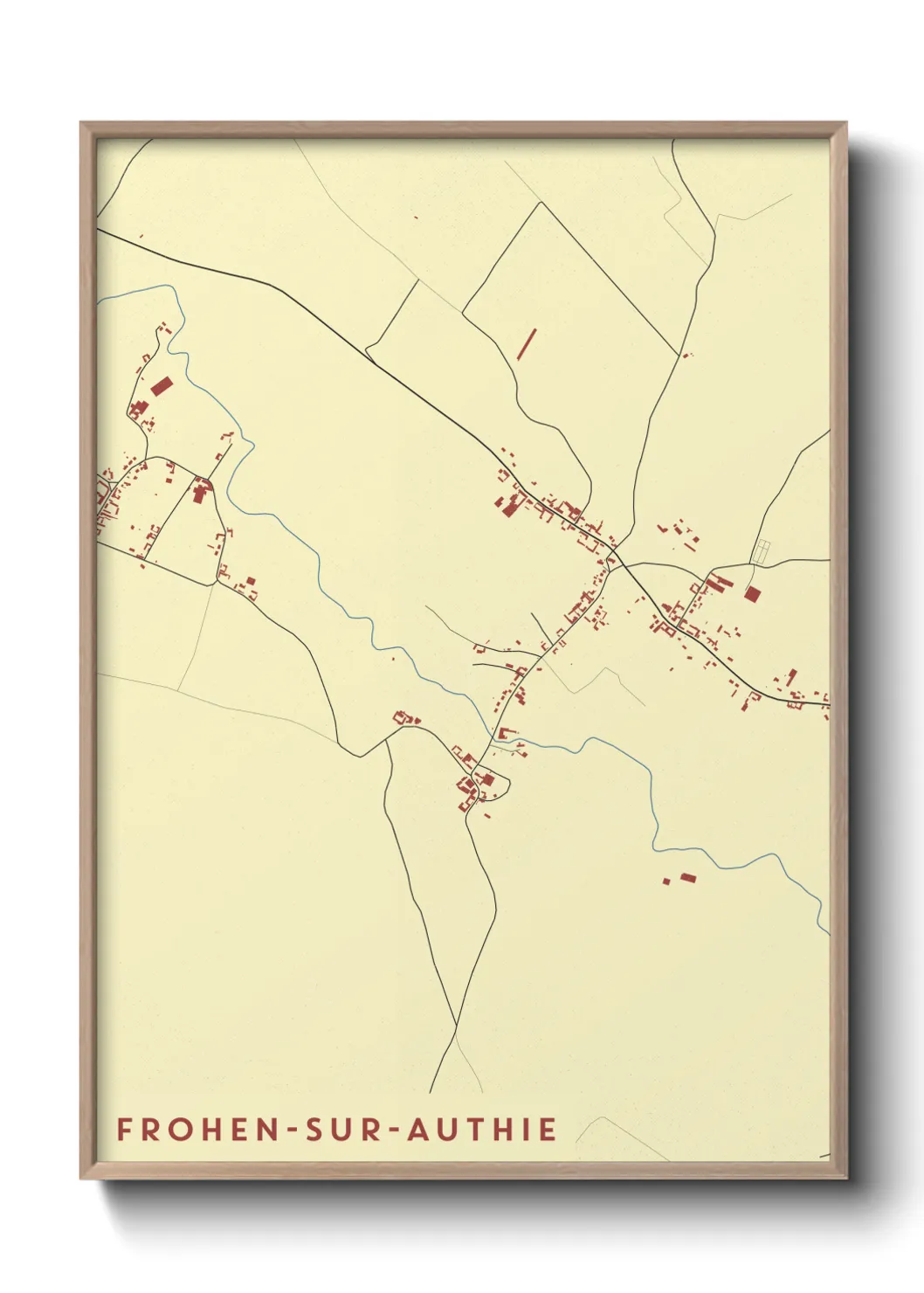 Une affiche de carte sur Frohen-sur-Authie