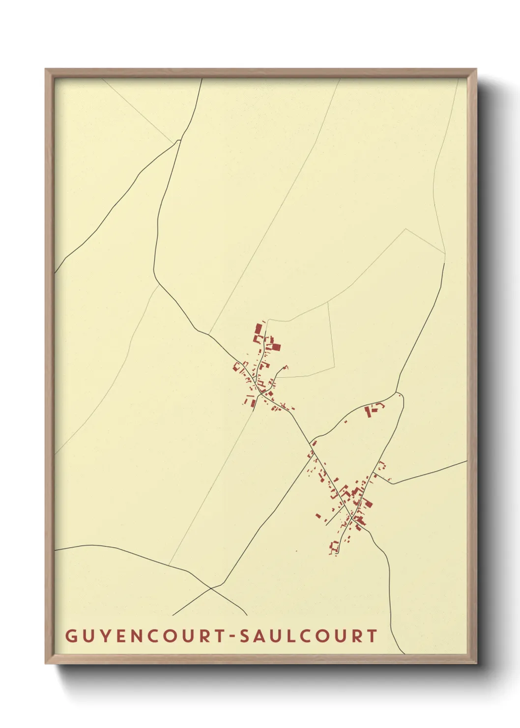 Un poster carteGuyencourt-Saulcourt