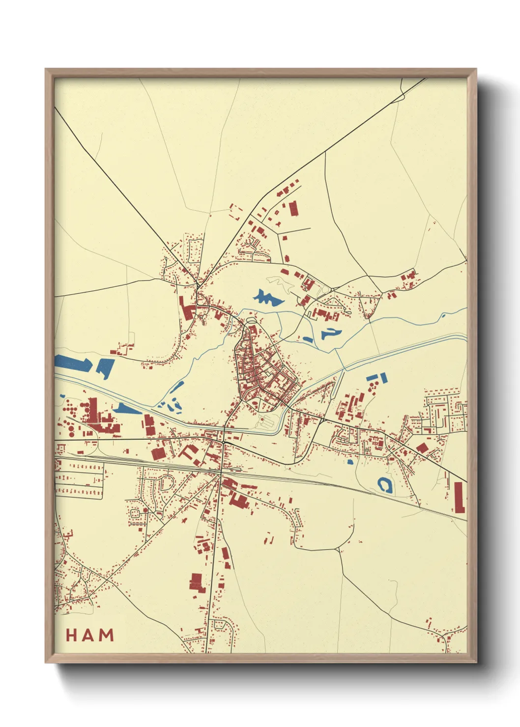 Une affiche de carte sur Ham