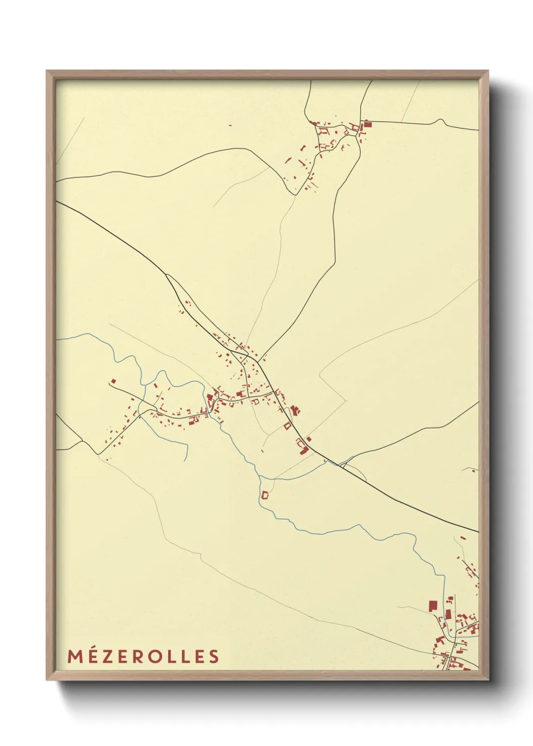Une affiche de carte sur Mézerolles