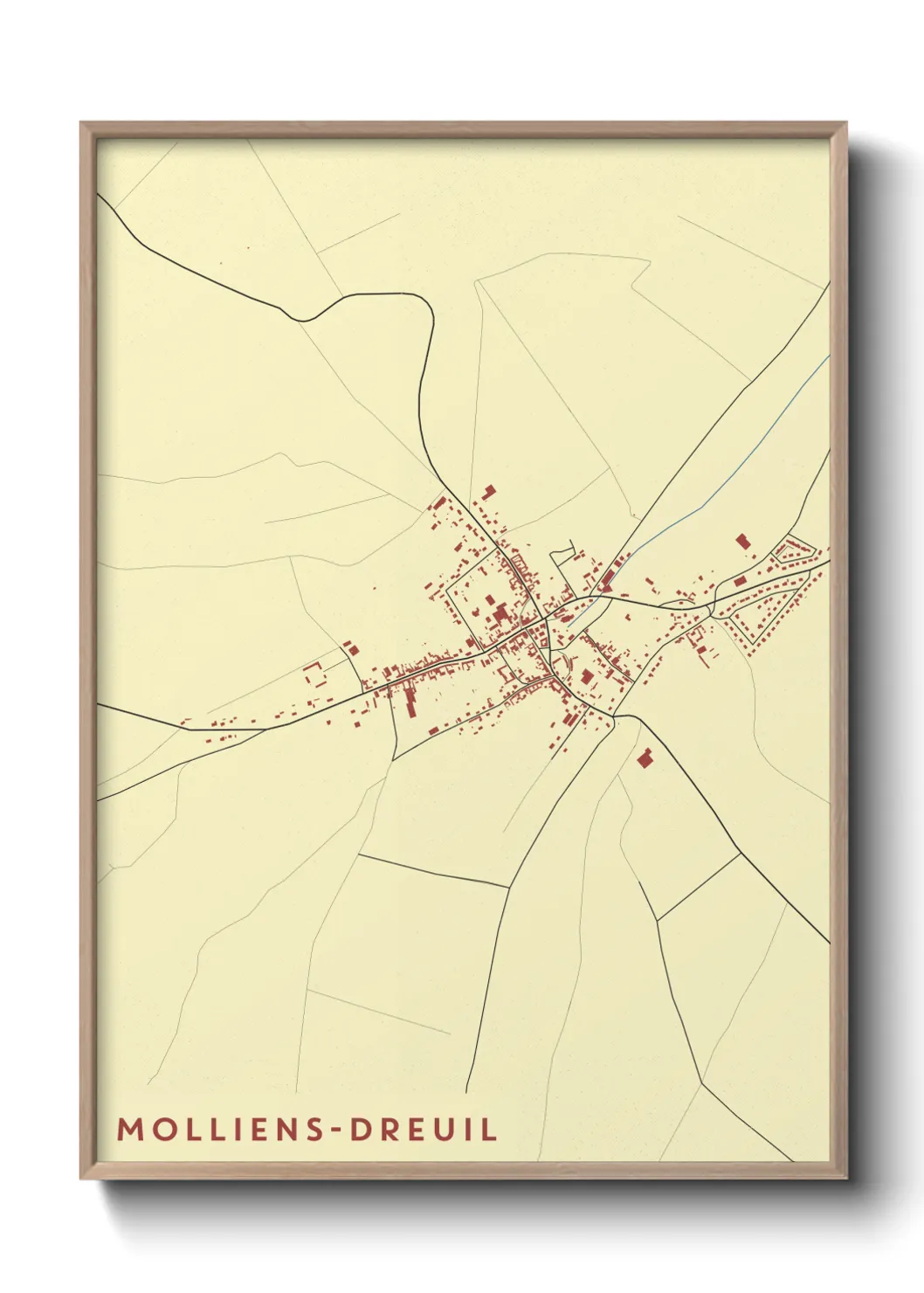 Une affiche de carte sur Molliens-Dreuil