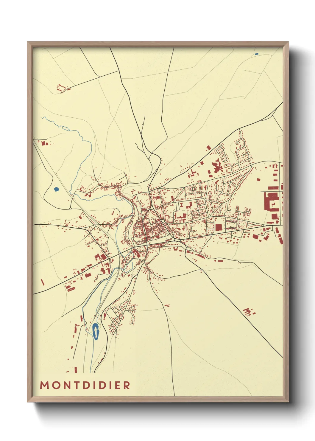 Une affiche de carte sur Montdidier