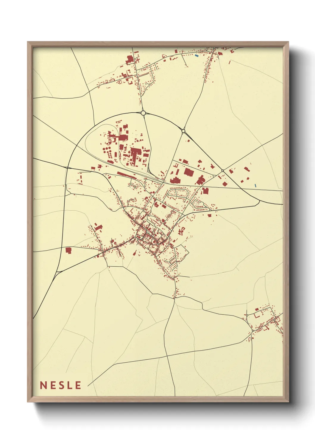 Une affiche de carte sur Nesle