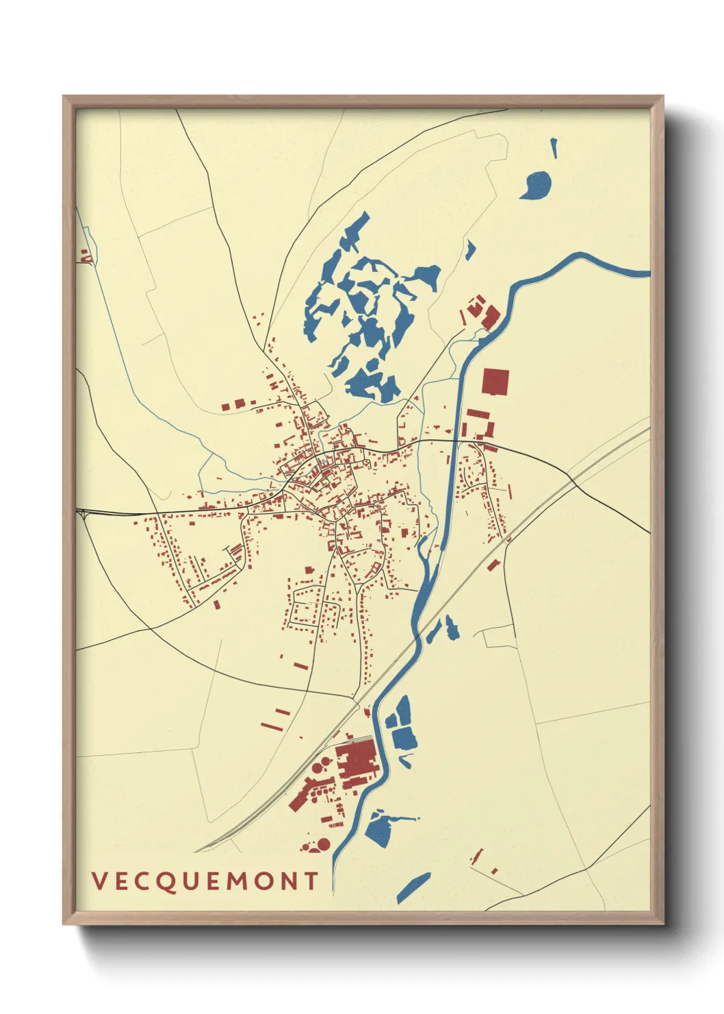 Une affiche de carte sur Vecquemont