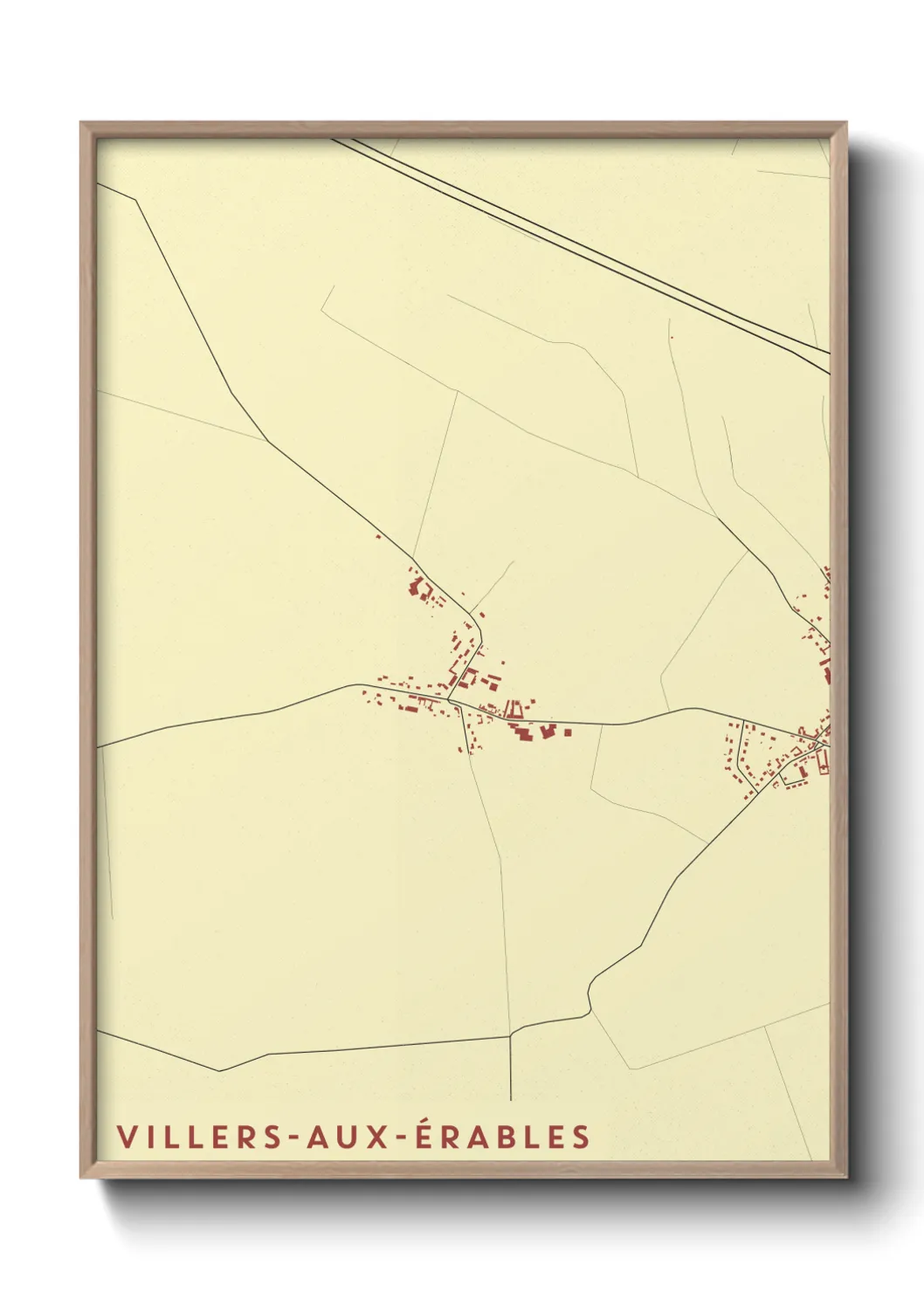 Une affiche de carte sur Villers-aux-Érables