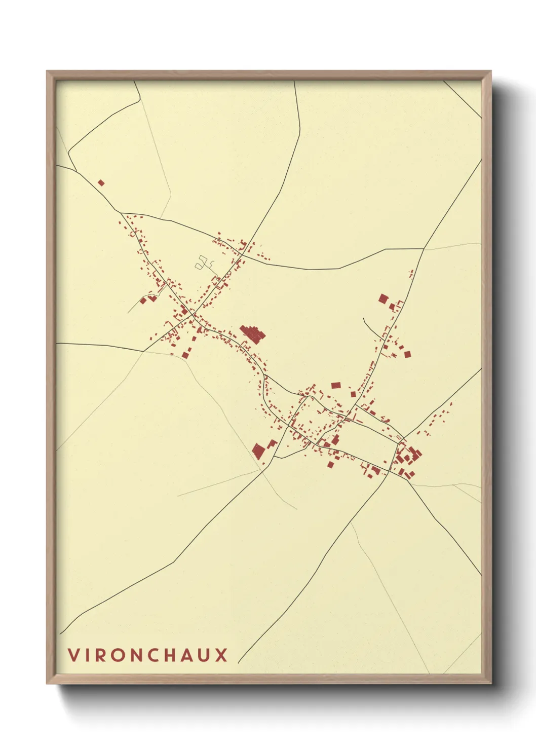 Une affiche de carte sur Vironchaux