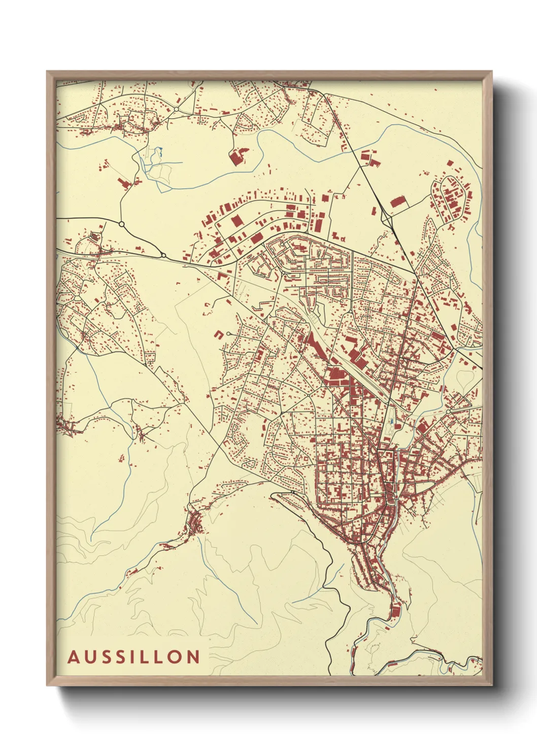 Une affiche de carte sur Aussillon