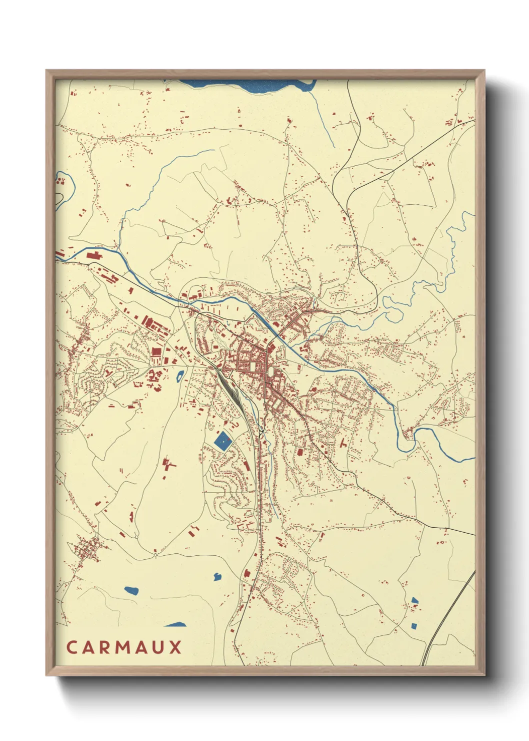 Une affiche de carte sur Carmaux