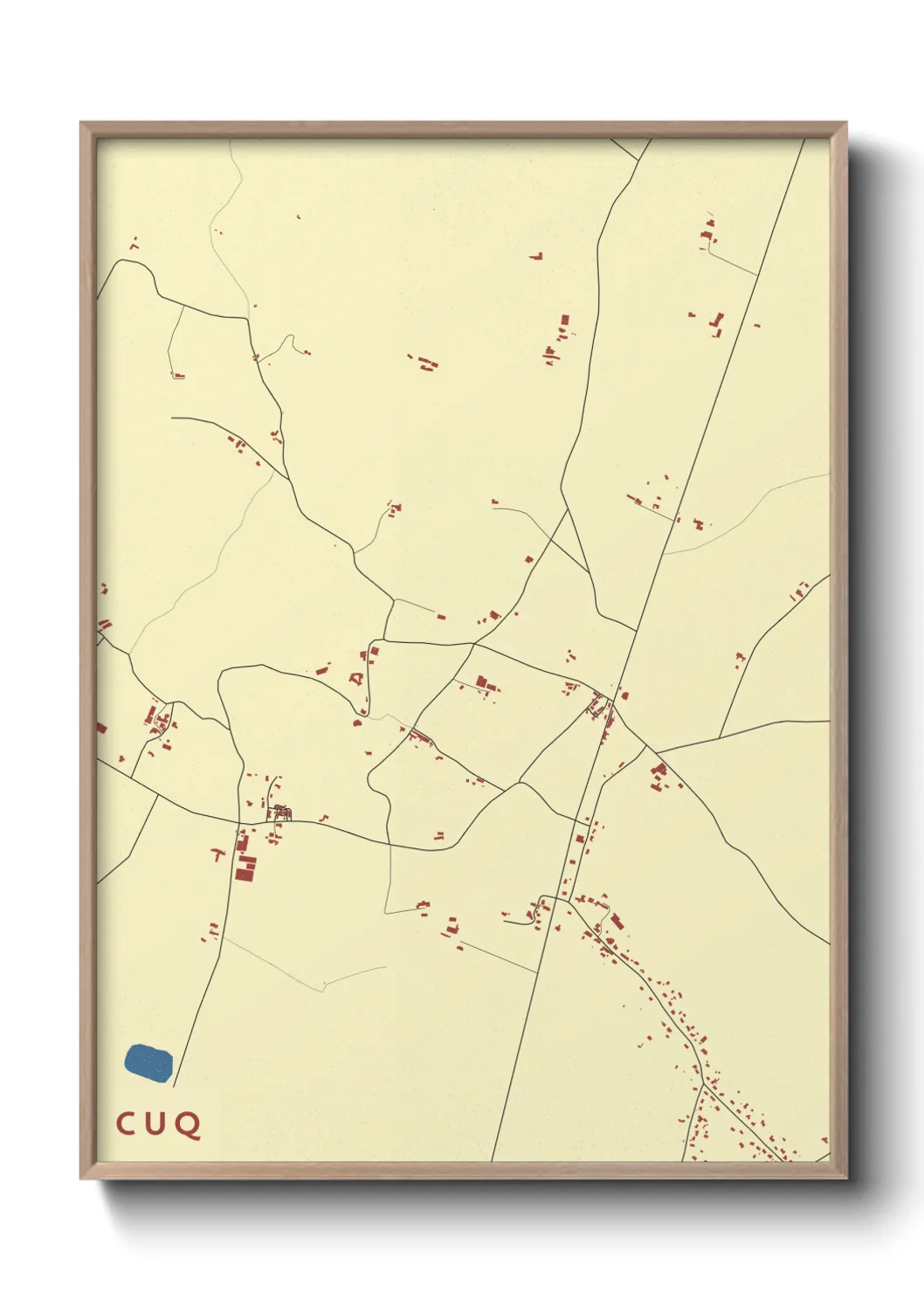 Une affiche de carte sur Cuq