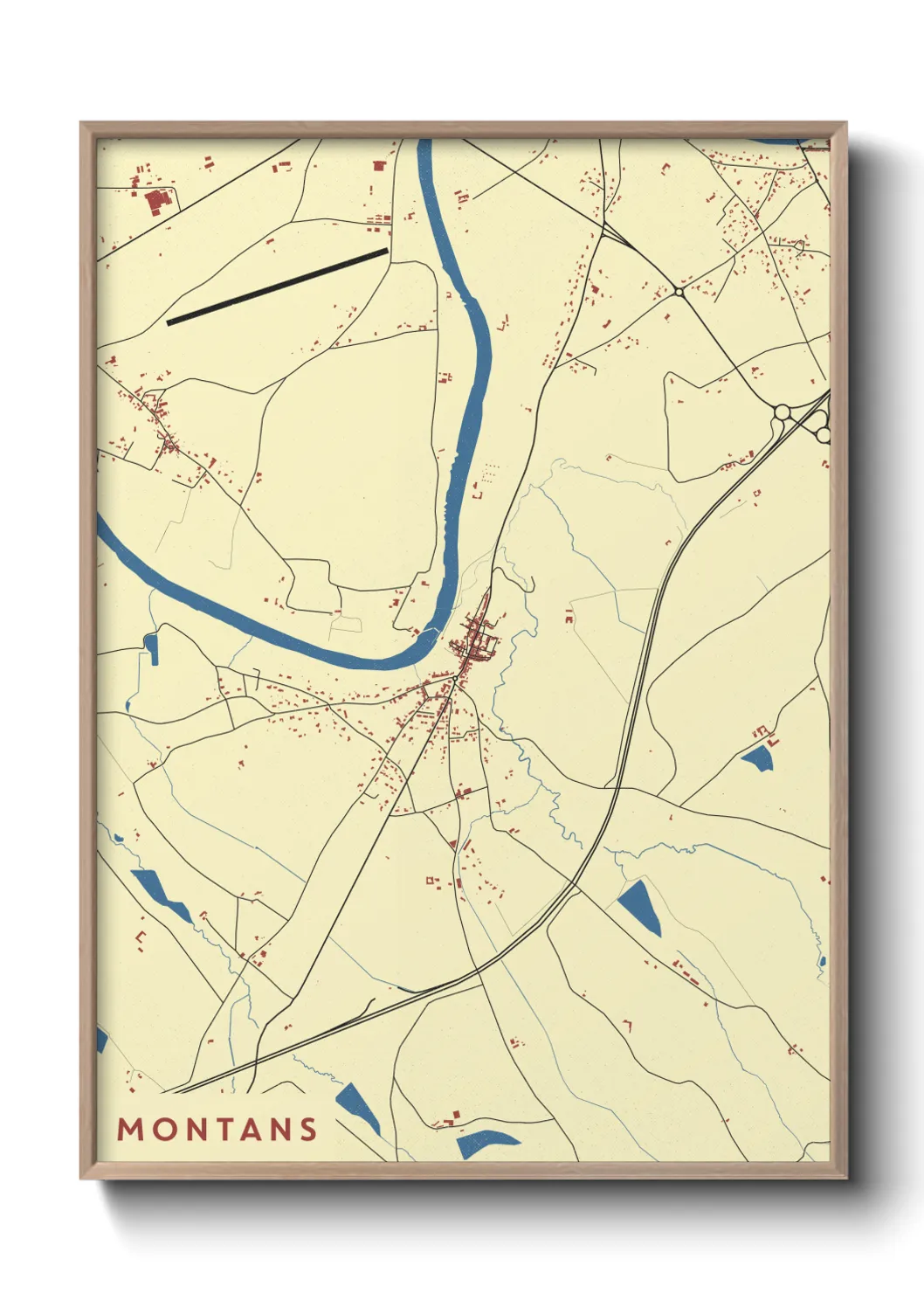 Une affiche de carte sur Montans