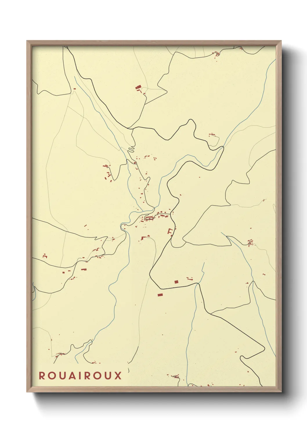 Une affiche de carte sur Rouairoux