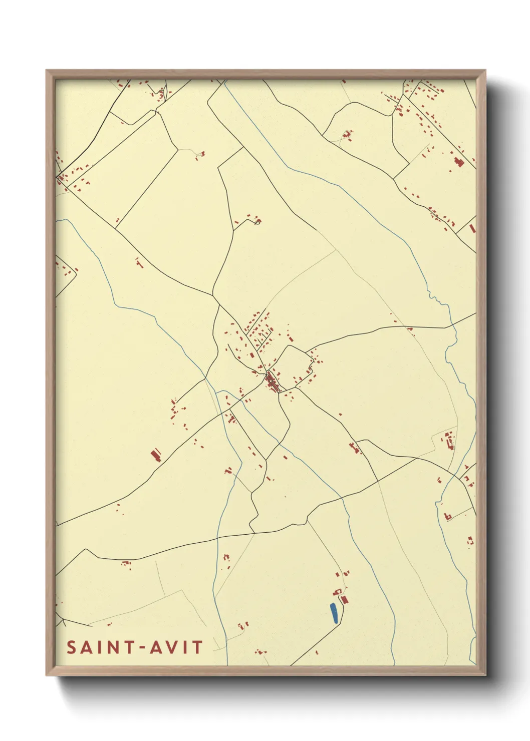 Une affiche de carte sur Saint-Avit