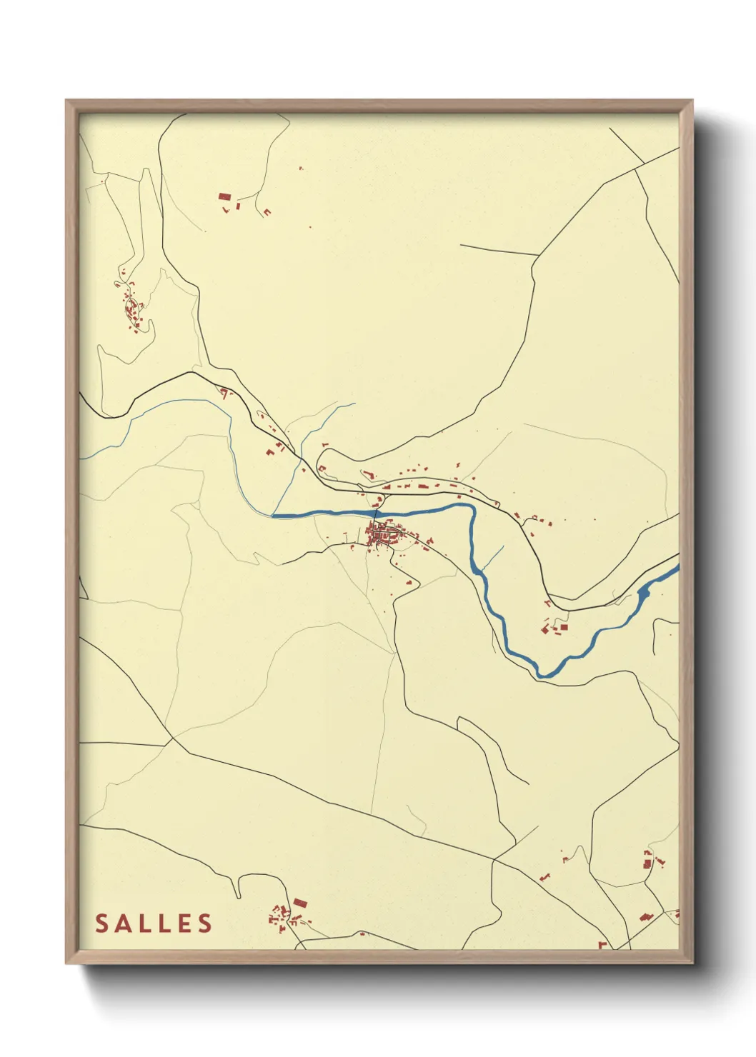 Une affiche de carte sur Salles