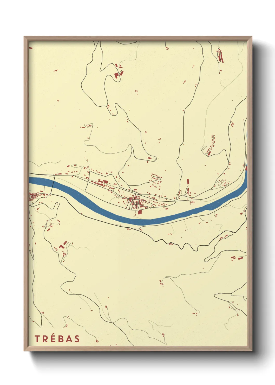 Une affiche de carte sur Trébas