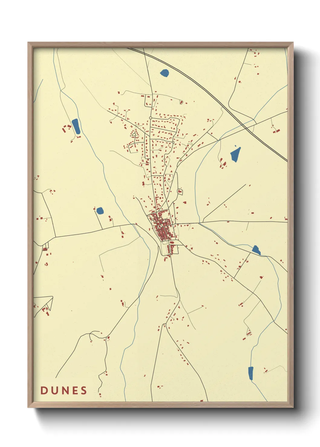 Une affiche de carte sur Dunes