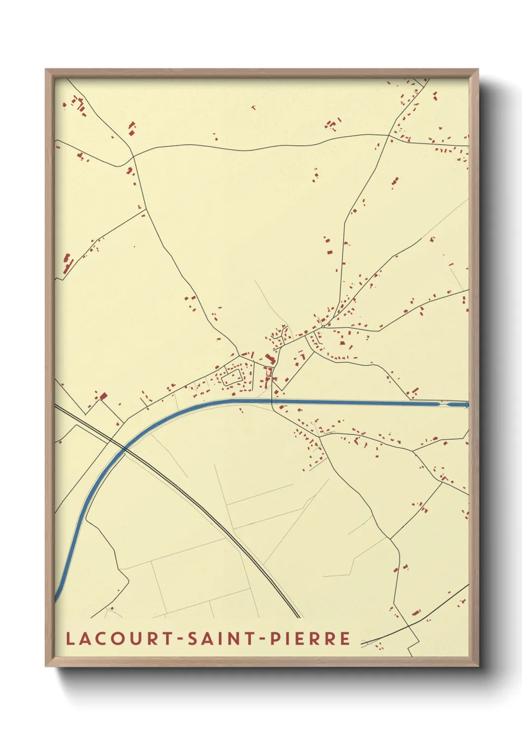 Une affiche de carte sur Lacourt-Saint-Pierre