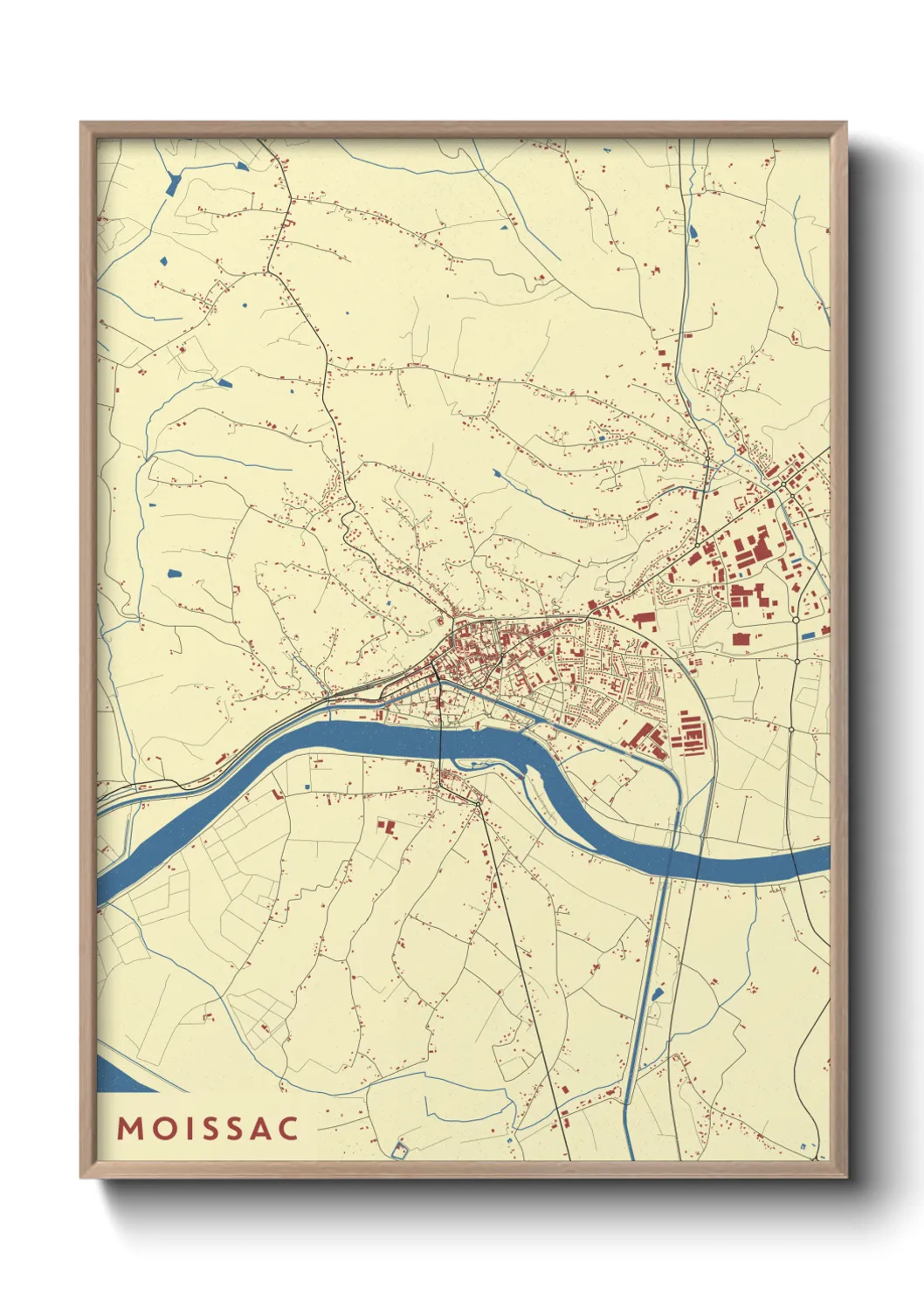 Une affiche de carte sur Moissac