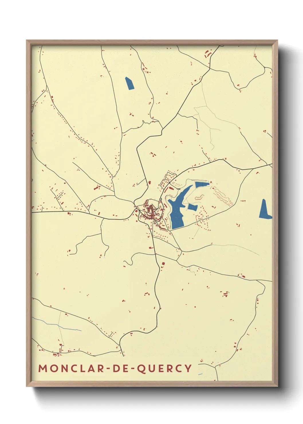 Une affiche de carte sur Monclar-de-Quercy
