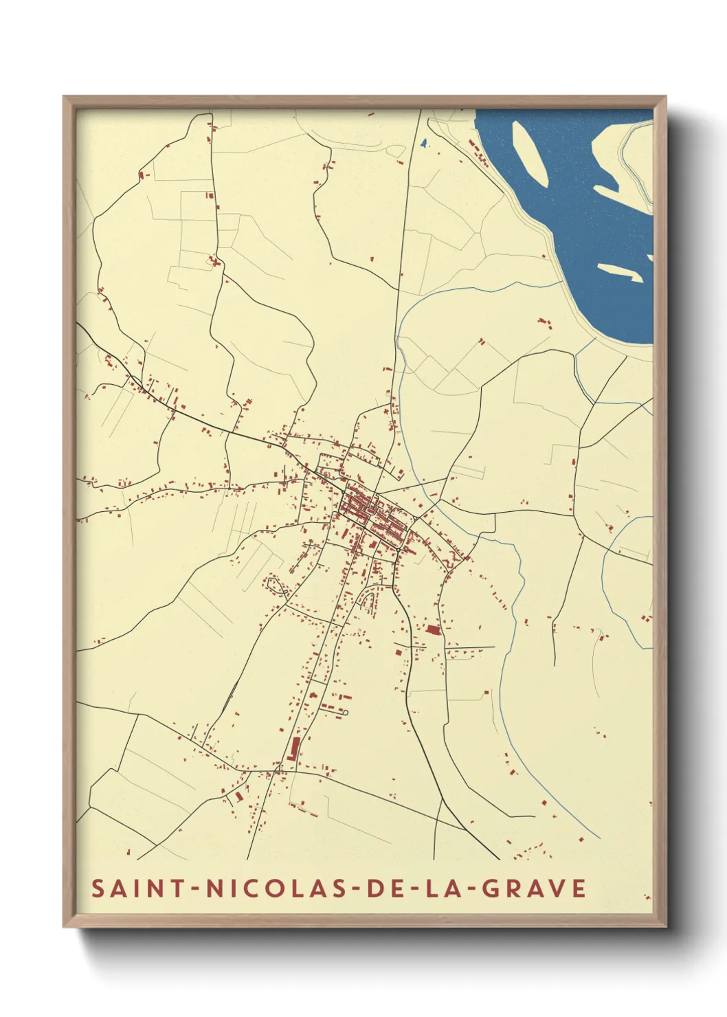 Une affiche de carte sur Saint-Nicolas-de-la-Grave