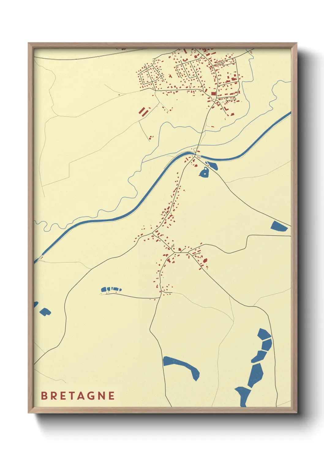 Une affiche de carte sur Bretagne
