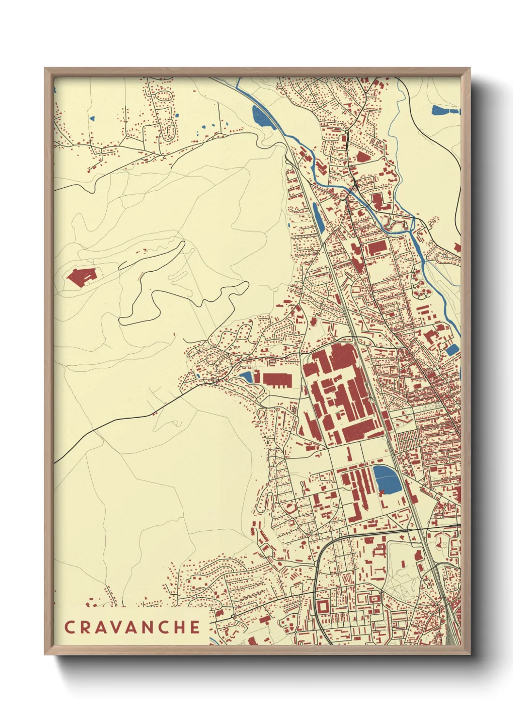 Une affiche de carte sur Cravanche